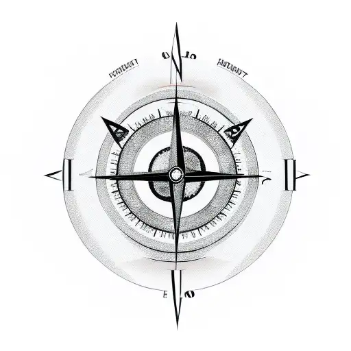 Hourglass With A Compass Inside Squeezing Through The Center