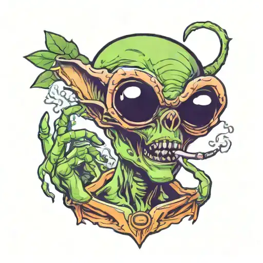 Alien Smoking Weed