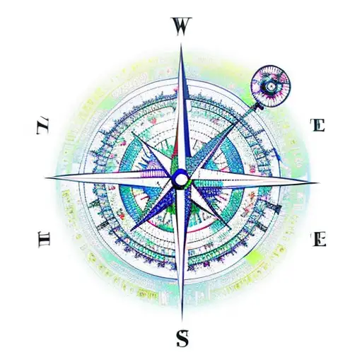 Compass Inside A Hourglass