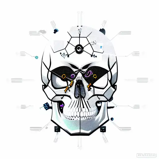 Cyber Skull With Hacking Aspect