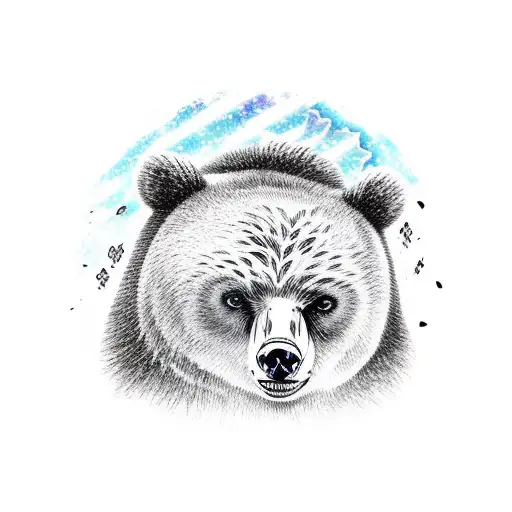 Anime Bear Protecting Owl