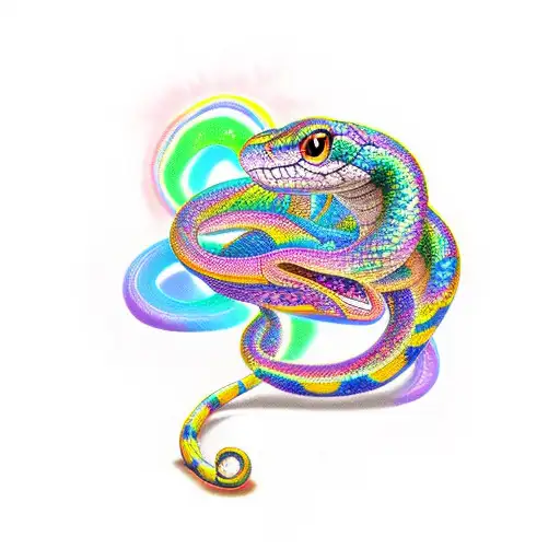 Gay Snake Who Does Something With A Rainbow
