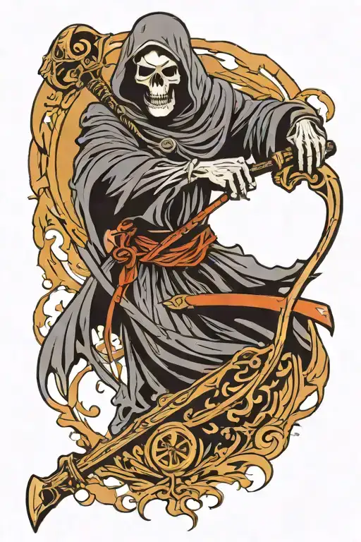 Grim Reaper Holding A Scythe