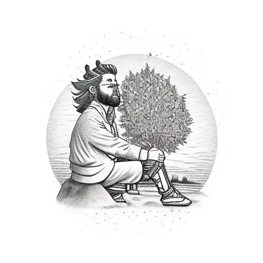 Martin The Warrior Sitting Under The Sunset Tree