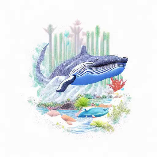 Jungle And Water And Whale