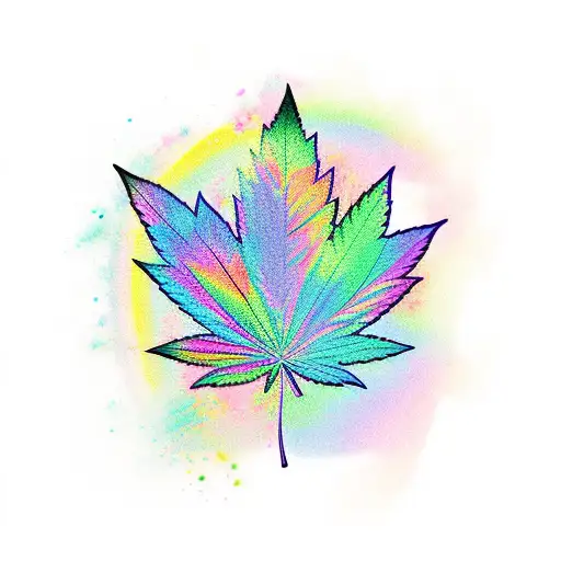 Rainbow Candy With Hemp Leaf