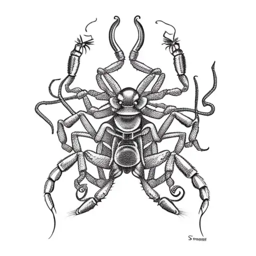 Tattoo Of A Scorpion Smoking A Joint