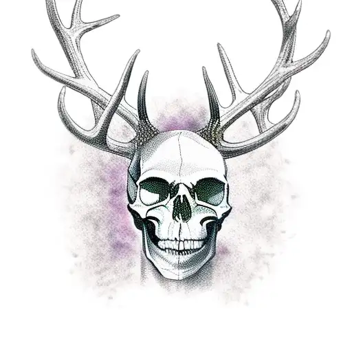 Skull With Deer Antlers