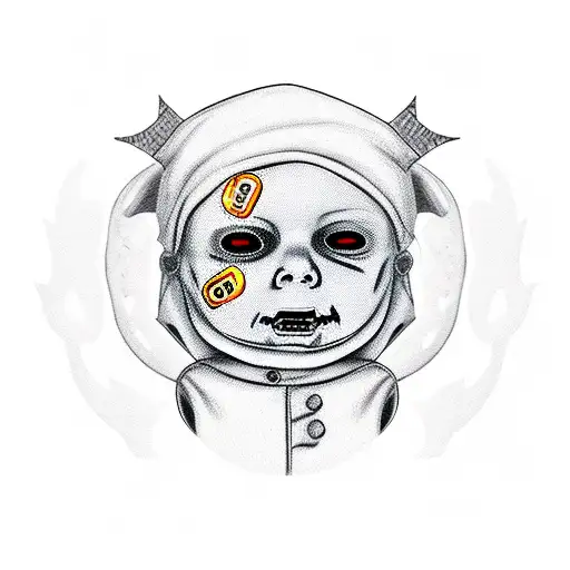 A Cute And Spooky Baby Michael Myers Surrounded By Halloween Candies