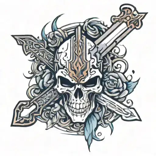Warrior Sword And Skull