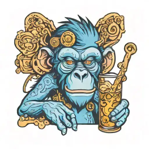 Blue Monkey Drining Alcohol