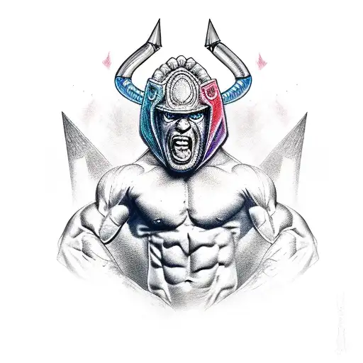 Muscly Warrior With Pencil