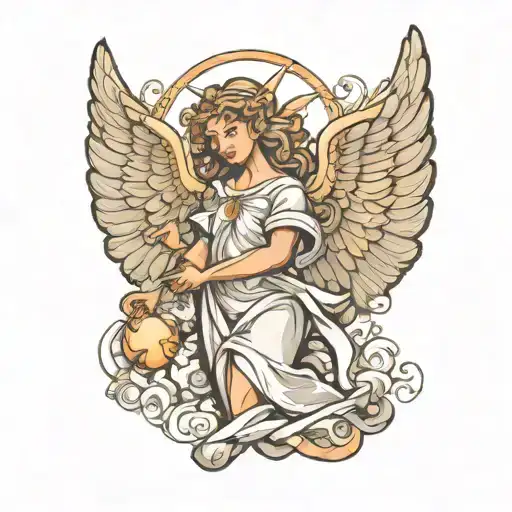 Guardian Angel With Wings Spread