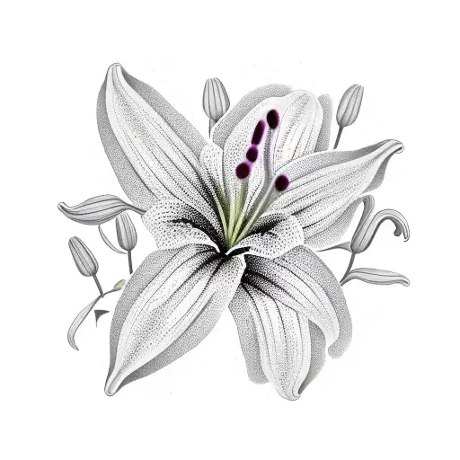 Lily With Morning Glorys