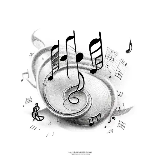 Music Note With Meshlife Word