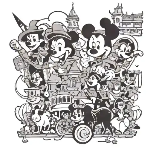 A New-school Design Featuring Disney Characters Exploring Different Travel Destinations