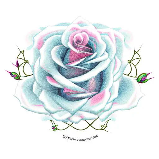 Rose Bush With Vines Intertwine With Ohana