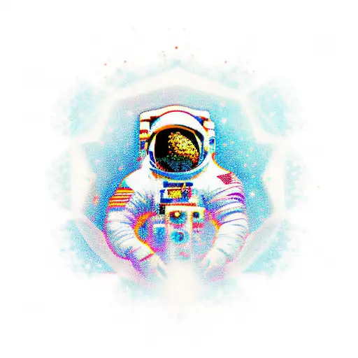 Astronaut With Big Crystals And Stars