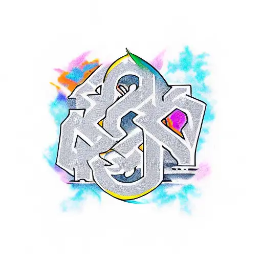 A Tattoo Design Combining The Letters Kk And Kj In A Creative Way