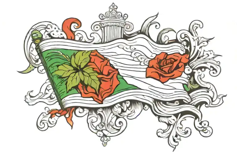 Italian Flag Ripping Through