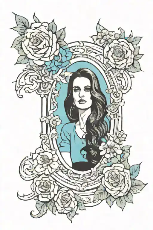 Lana Del Rey Portrait In Picture Frame
