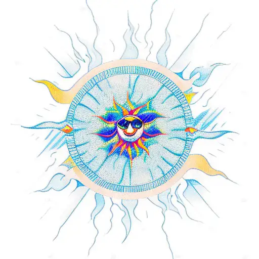 Sun With Flaming Wings