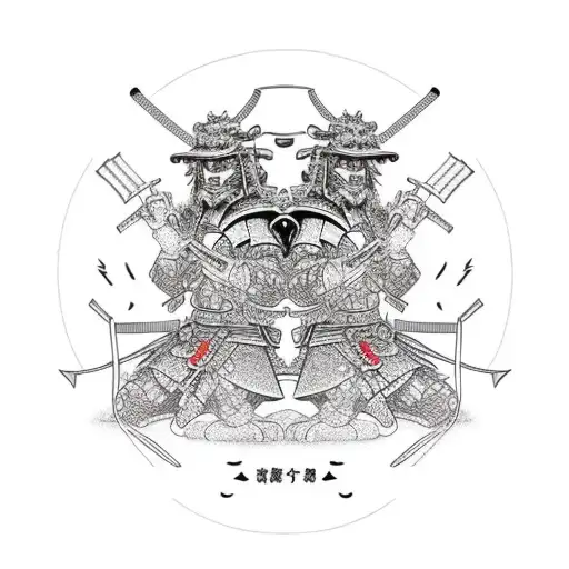 Hands Together Praying Samurai In Dragon Armour