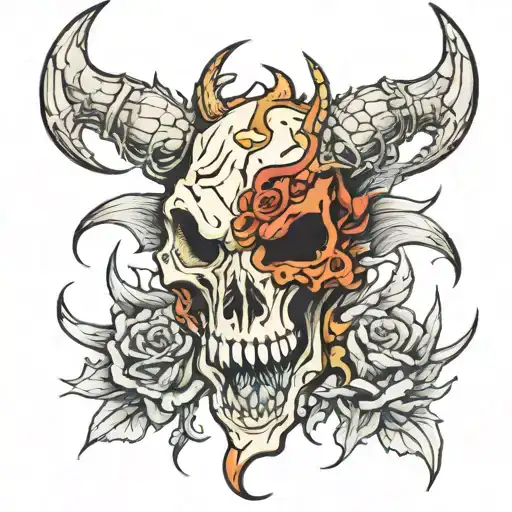 Animal Skull And Dragon