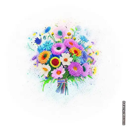 A Vibrant Bouquet Of Flowers With Each Flower Representing One Of Your Children