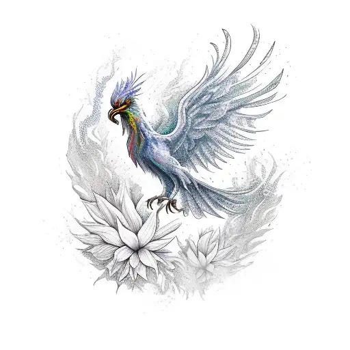 Phoenix Blooming From Flower