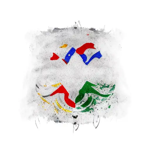 Italian Flag With Arabic Calligraphy