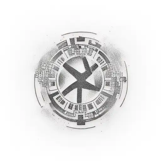 Tattoo Of The A White Circle With A Red Outline And 100 Written Inside