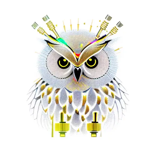 An Owl Wearing A Gold Chain And Holding A Drill Microphone