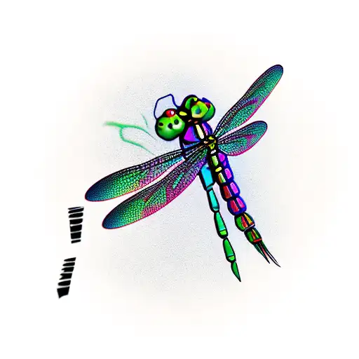 Dragonfly With A Flower