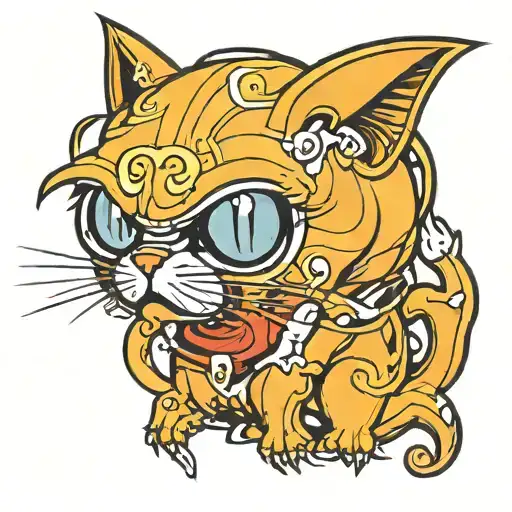 Cat Silloutte Forming An Enzo Inspired Design