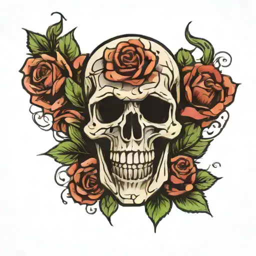 Skull With Roses