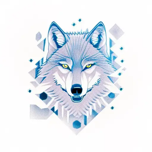 A Wolf Howling At A David Star Surrounded By Demons