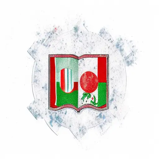 Italian Flag And Yemeni Flag