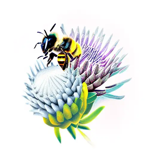 Bee And Protea