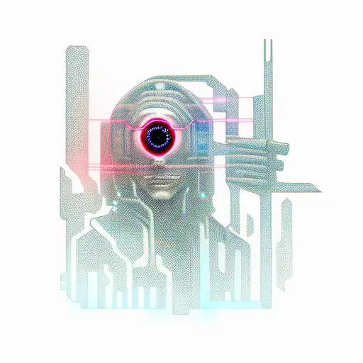 Cyberpunk Wizard With Laser Eyes