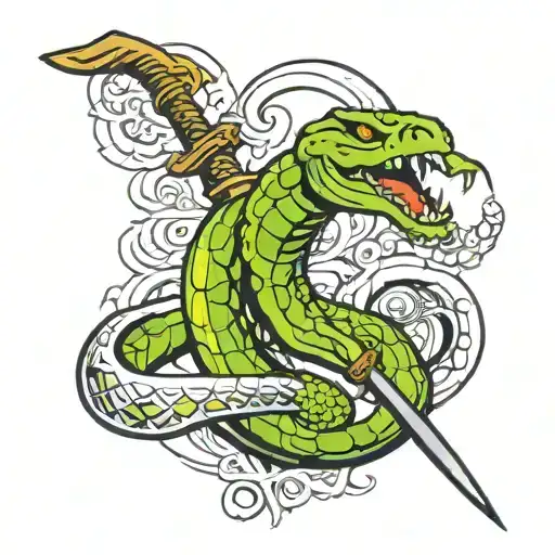 Serpent Wraped Around A Sword