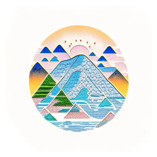 Mountain Scene With The Sea