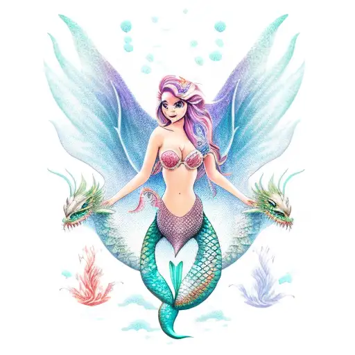 Mermaid With Dragon Wings
