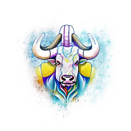 Bull And Ram Whit Water