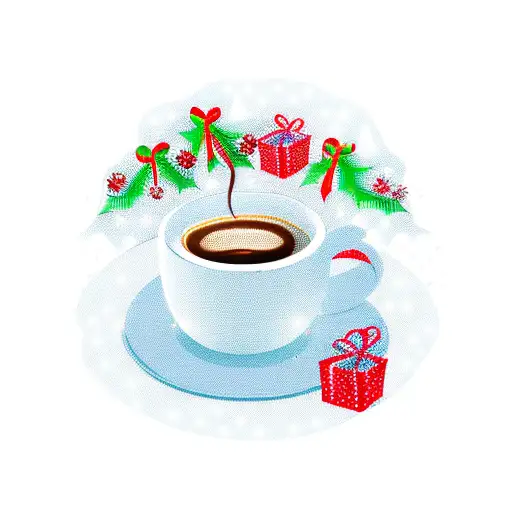 Coffee Cup With Christmas Lights