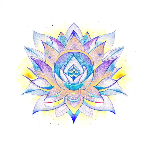 Lotus Flower With Astrological Symbols As Petals