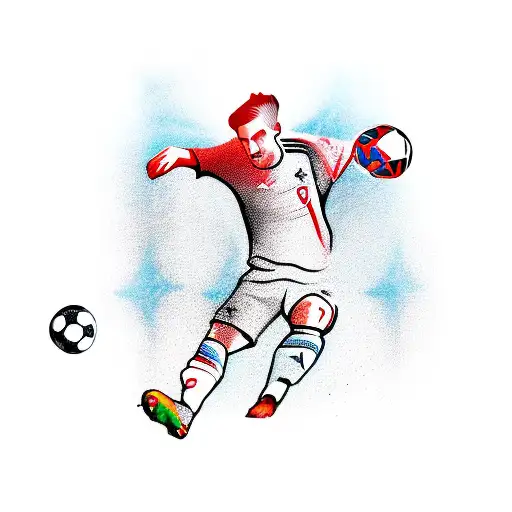 A Dynamic Illustration Of A Soccer Player In An Israel Jersey Scoring A Goal With A Rose As The Ball