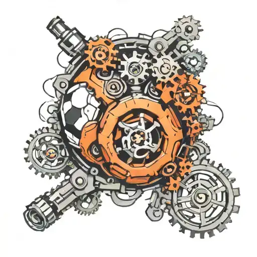 A Soccer Ball Morphing Into A Mechanical Gear System Integrated