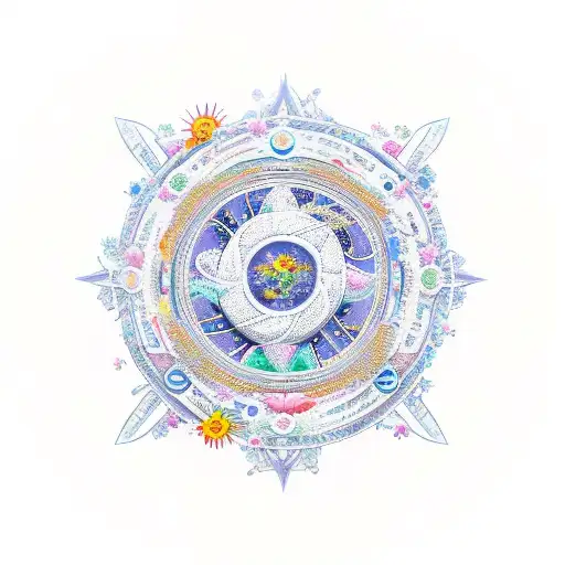 A Celestial Bouquet Of Flowers Intertwined With Zodiac Symbols