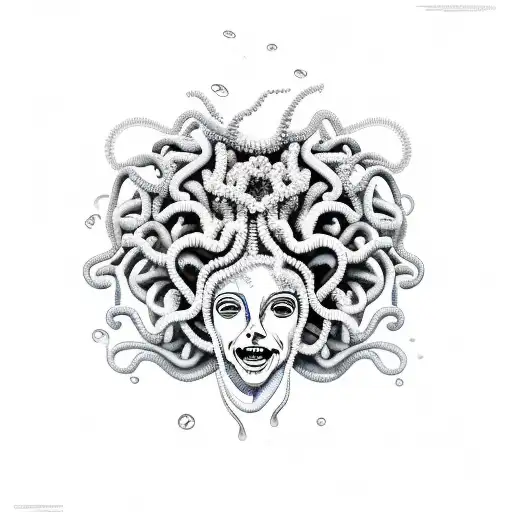 Medusa Realistic Jellyfish With Chaotic Background Full Of Rocks Estuarine